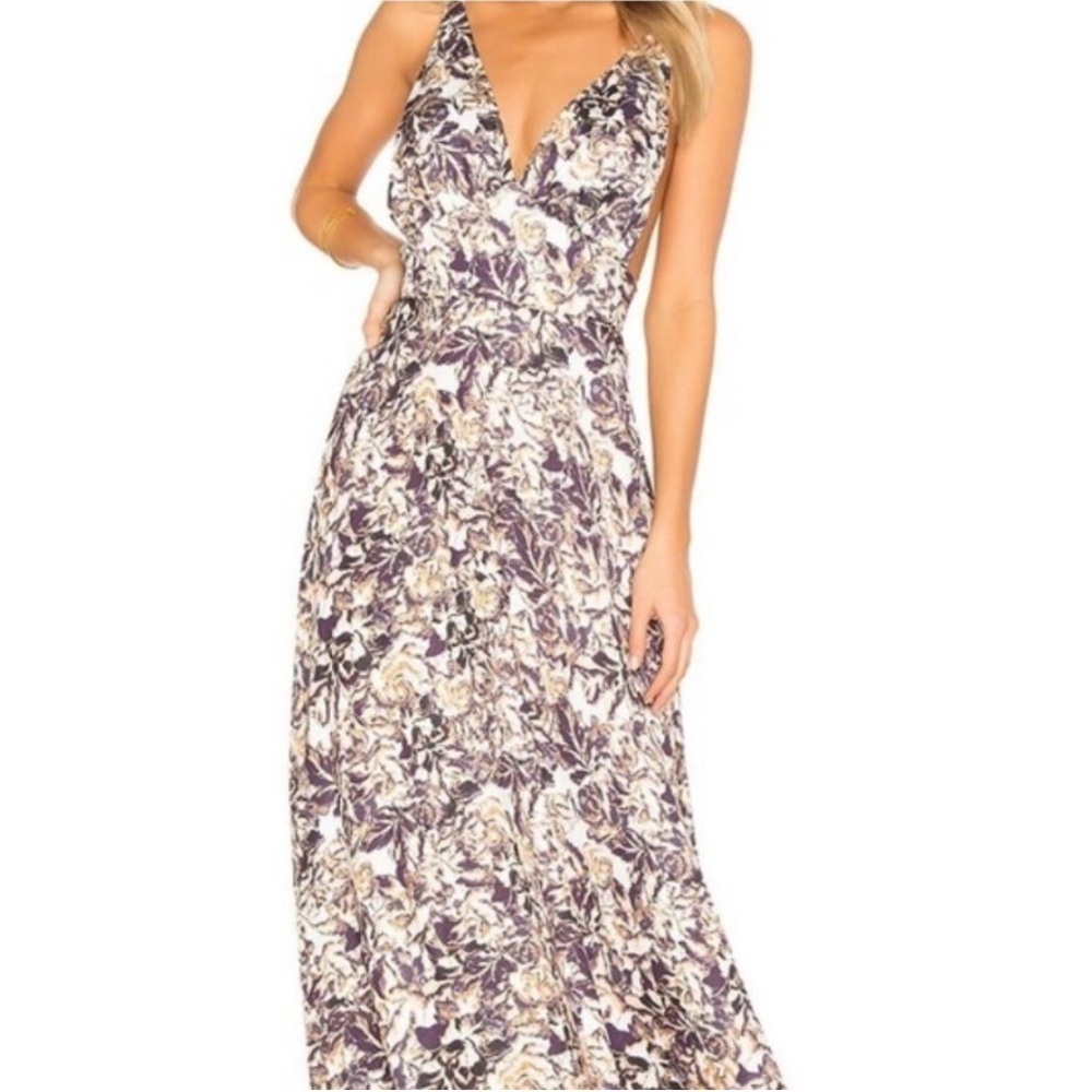 NWOT House of Harlow 1960 x Revolve Brown and White Midi Dress